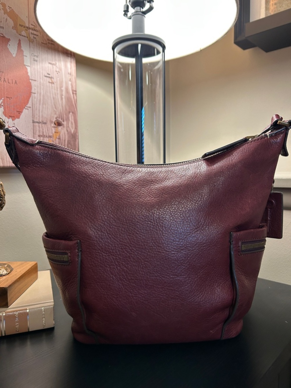 *TWO* FOSSIL Leather Shoulder/Crossbody Bags, Black (ZB6457) & Burgundy (ZB6642) - Picture 4 of 16